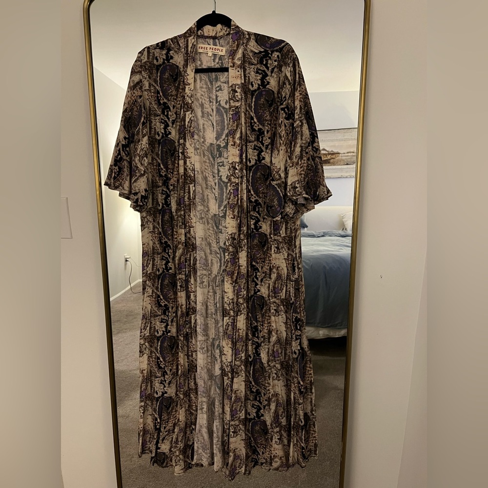 Free People Multi Color Duster, L